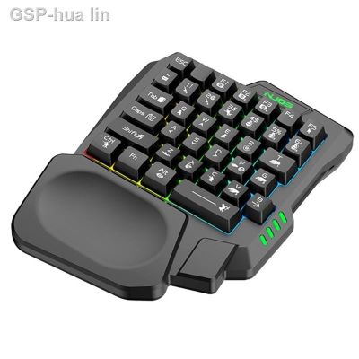 จำนวนครั้งที่กำหนด♚Teclado Usb Com Fio De Uma Mão 35 Teclas Teclado Jogos Luminosos Para Tablet Colorido Gamer Resta