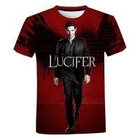 【Mens clothing】2021 Hot TV Series Lucifer 3D พิมพ์เสื้อยืดผู้ชายผู้หญิงแฟชั่นแขนสั้น TopsStreetwear เสื้อยืดขนาดใหญ่