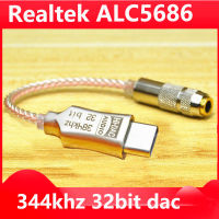 ALC5686 USB Type C ถึง3.5มิลลิเมตร DAC หูฟัง Amplifie หูฟังแอมป์ถอดรหัสดิจิตอล AUX สายสัญญาณเสียงไฮไฟอะแดปเตอร์แปลง