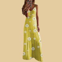 Spot parcel post2020 Summer wish European and American Hot Womens Clothing Little Daisy Printed Slim Fit Camisole Dress