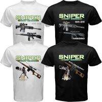 SR-25 Dragunov MSG90เสื้อยืดนักรบผีซุ่มยิง AS50เสื้อยืดแขนลำลองขาสั้นแบรนด์2023คุณภาพสูง