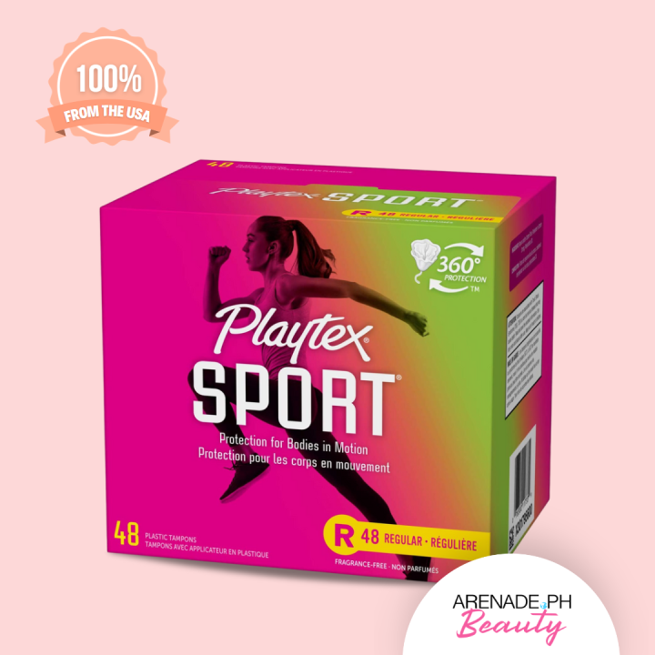 Playtex, Sport Tampons Regular Absorbency, White, Unscented, 48 Count