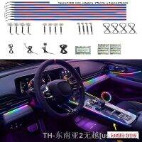 hyf●☾✺ Acrílico flâmula luzes ambiente do carro 64 cores Interior Strip atmosfera lâmpada