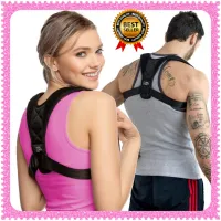 Back posture adjust เสื้อหลังตรง เสื้อพยุงหลัง  ( รอบอก S-M  , L-XL สีดำ) เข็มขัดพยุงหลัง แก้ปวดเอว หลังงอ หลังค่อม อย่างดี ปวดเอ