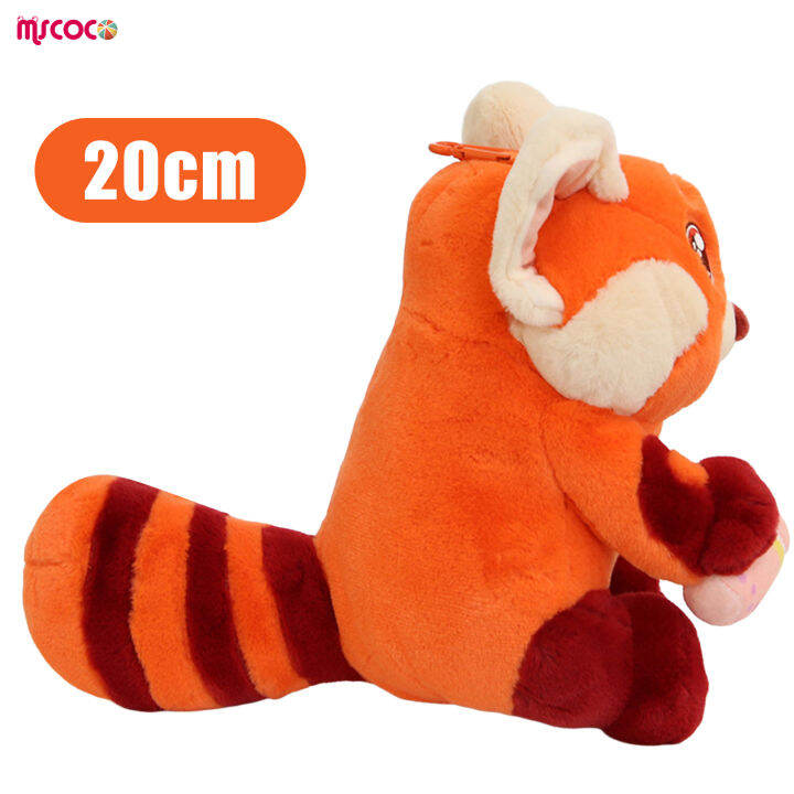 mscoco-พวงกุญแจตุ๊กตาแพนด้าสีแดงจำลองน่ารัก-boneka-mainan-พกพาได้น้ำหนักเบาสำหรับจี้ตุ๊กตากุญแจรถ