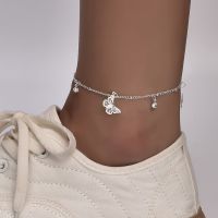 Bohemia Silver Plated Chain Ankle Bracelet On Leg Foot Jewelry Boho Butterfly Charm Anklet For Women Accessories SB001