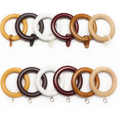 1 Dozen Wooden Curtain Decorative Wood Ring with Detachable Clip Or Screwed
