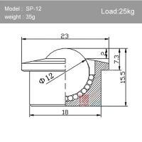 1ชิ้นบอลไนลอนที่มีความแม่นยำสูง/ล้อปิดเสียงล้อสากล SP12 SP-8อะไหล่ทดแทน SP22 SP25 SP-30ฮาร์ดแวร์ที่มีความยืดหยุ่นและทนทาน