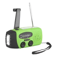 Portable Hand Crank Solar Radio, 2000 MAh Outdoor Camping Emergency Radio Solar Powered Radio AM/FM with Flashlight