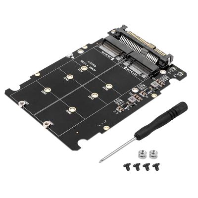 SFF-8639 NVME U.2 to NGFF M.2 M Key &amp; B Key SSD Adapter PCIE3.0 X16 GEN3 Black Fit for 2280 2260 2242 2230 SSD
