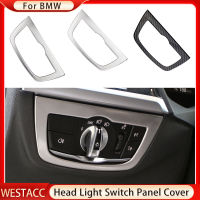 ไฟหน้ารถ H Ead Light สวิทช์ลูกบิดปุ่มแผงปกตัดสติกเกอร์สำหรับ BMW X3 G01 X4 G02 2018-2022รถอุปกรณ์จัดแต่งทรงผม