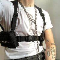 HOT★ยุทธวิธี Unisex Rig กระเป๋า Streetwear ชายกระเป๋าอเนกประสงค์เครื่องมือ Hip Hop เสื้อกั๊กสองกระเป๋าผู้ชาย Fanny Pack kanye West