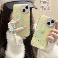 IMD เคสภาษาอังกฤษดาวส่องแสงสำหรับ IPhone 11 12 13 14 Pro Max ปลอกพร้อมสร้อยข้อมือแฟชั่นฝาหลังเคสโทรศัพท์กันกระแทก