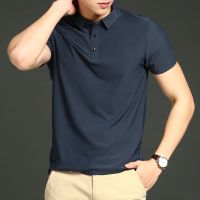 Summer Men Polo Shirts 2023 New Lapel Solid Color Ice Silk Loose Short Sleeve T-Shirt Men Golf Polo Shirts Towels