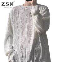 ♛ZSN Zun Shang Niao♛เสื้อยืดแขนยาวสำหรับผู้ชาย,เสื้อยืดเสื้อสำหรับผู้ชายเสื้อกันหนาวสีขาวคู่สำหรับฤดูกาลฤดูใบไม้ร่วงและฤดูหนาว