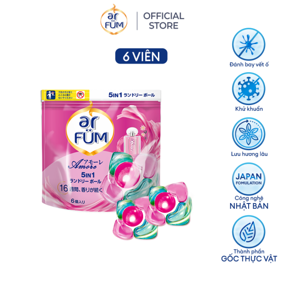 Viên giặt xả arfum 5 trong 1 mới lưu hương lâu 16 tuần, khử khuẩn 99% - ảnh sản phẩm 7