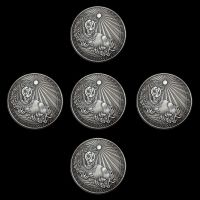 5Pcs Twelve Constellations Coin Bronze Mars Leo Token Challenge Coin Furniture Decoration Collectible Gifts