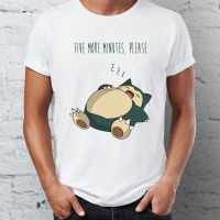 แฟชั่นผู้ชายผ้าฝ้ายเต็มรูปแบบ Mens T Shirt Featuring Snorlax Needs More Minutes of Napping Pokemon Tee