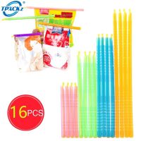 【hot】 16Pcs 4 Colors Sealer Closure Sticks Food Saver Plastic Fresh-Keeping Clamp Rod Reusable !