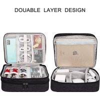 Multi-function Storage Bag Household Digital USB Data Cable Organizer Pouch Travel Necessary Electronic Arrange Zipper Packing Printing Stamping