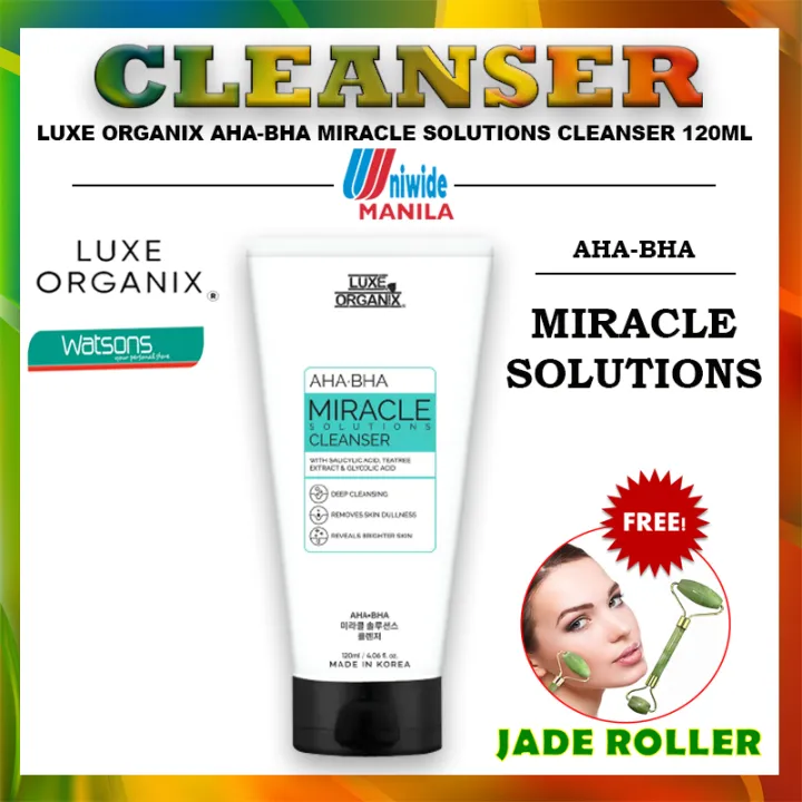 Uniwide Mnl Luxe Organix Ahabha Miracle Solutions Cleanser 150ml With Free Jade Roller 4083