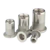 5/10/20pcs Stainless Steel Rivet Nut M3 M4 M5 M6 M8 M10 M12 Knurled Nut Rivnut Flat Head Threaded Rivet Insert Nutsert Cap