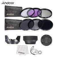 Andoer ชุด Nd8 58Mm กรองเลนส์ที่ใช้งานง่าย Uvcplfldndnd2 Nd4พร้อมตัวป้องกันเลนส์ยางทิวลิปกระเป๋าใส่กล่องอาหาร/ฝาครอบเลนส์/ผ้าทำความสะอาด