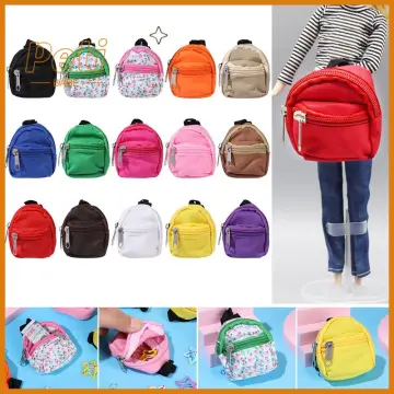 Mini Doll Backpack Mini Dolls School Bags Micro Backpack Mini  Backpack DollToys with Mini Supplies Micropacks Mini Doll Accessories Toy