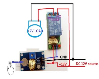 Tb409 * 1tb408*1 Dc 12V ทริกเกอร์เซ็นเซอร์สัมผัสคีย์ปรับเวลาชุดสวิตช์รีเลย์หน่วงเวลาสำหรับ Led มอเตอร์รถ