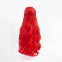 Honkai Star Rail Himeko คอสเพลย์วิกผมสีแดงยาว Curly เกม Herta Wigs คุณภาพสูงจำลองหนังศีรษะสังเคราะห์ทนความร้อน