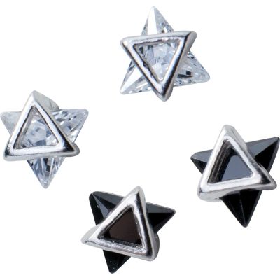 [COD] silver stud earrings female Korean version simple diamond triangular mini compact geometric E9484TH