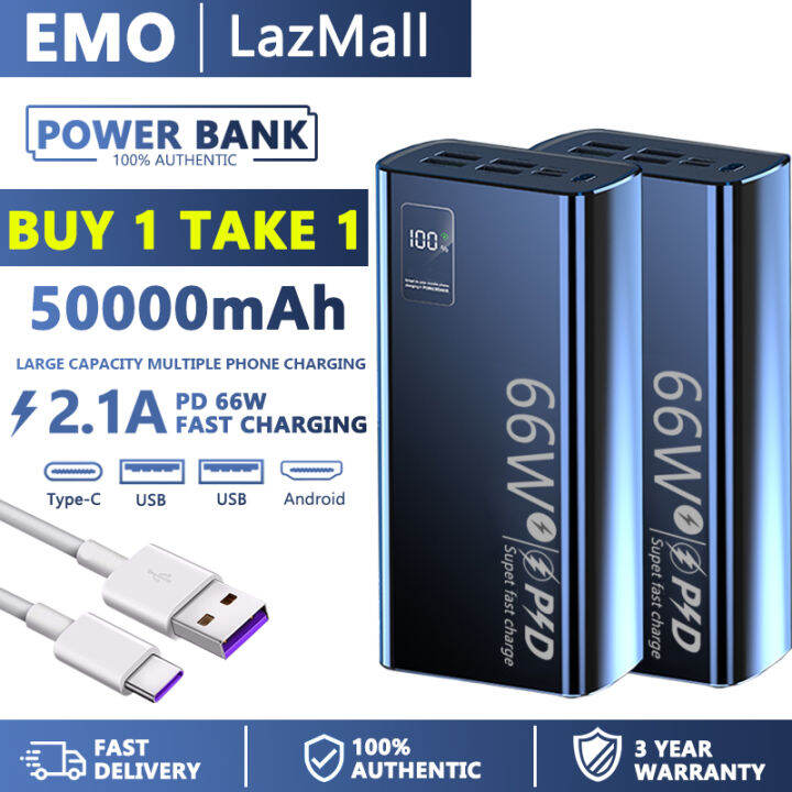 EMO Original 66W Super Fast Charger Powerbank,12000MAH 30000MAH ...