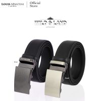 Louis Montini [Wild &amp; Land] เข็มขัดหนังวัวแท้ หัวเข็มขัดออโต้เมติก สำหรับผู้ชาย MGN383