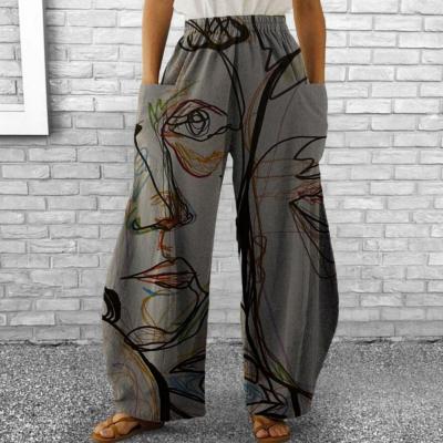 Long Pants Anti-shrink Casual Pants Comfortable Lightweight  Fashion Animal Leopard Printing Lady Slacks