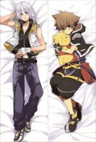 Popular game kingdom hearts anime Characters riku &amp; sora &amp; xion throw pillow cover body Dakimakura Pillowcase