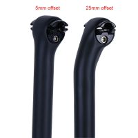 Newest black logo Road Mountain bicycle matt UD full carbon bike seatposts MTB 5 25mm offset 27.2/30.8/31.6x350/400mm Free ship