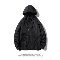 HOT14★ ฤดูใบไม้ผลิฤดูใบไม้ร่วง Mens Hooded Jacket Man ใหม่ลำลองหลวมเสื้อแจ็คเก็ต Streetwear