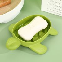 Turtles Shape Soap Box Drain Soap Holder Box Bathroom Shower Soap Holder Sponge Storage Plate Tray Bathroom Supplies Gadge Soap Dishes