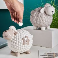 Nordic Cartoon Money Saving BoxCreative Little Sheep Childrens Room Desk Decoration Coin Storage Piggy Bank for Kids Ornaments