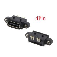 Micro USB TYPE C 4Pin Waterproof Female USB C Socket Port With Screw Hole Power Charging Interface USB Connector