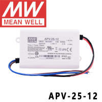 ต้นฉบับหมายถึงดี APV-25-12 Meanwell 12V2.1A การออกแบบแรงดันไฟฟ้าคงที่25.2W เอาท์พุทเดียว LED สลับแหล่งจ่ายไฟ