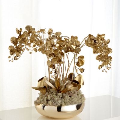 [Ready Stock]Golden Phalaenopsis Artificial Flowers 90cm 35.4in Garden Office Shopping Home Decor Simulation Orchid