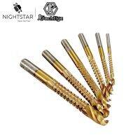 ﺴ☬♈ 6Pcs HSS Twist Drill Bit Titanium Coated Drill amp; Saw Woodworking Drilling Drill Bits for Aluminum Wood