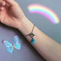 Korean Blue Couple Butterfly Bracelets Pendant Animal Choker Chain Friendship Pearl Bracelet for Women Armband Girl Jewelry Gift