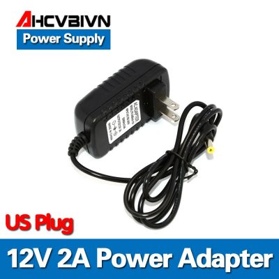 【Clearance】 AHCVBIVN 12V 2A LED Power Adapter Plug 5.5*2.5อะแดปเตอร์จ่ายไฟ LED EU Plug Drive สำหรับ5050 3528 LED Strip