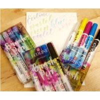Ecoline brush pen set5/10 สีจริงสวยมว้าก ปากกาพู่กัน ปากกาสีน้ำ อีโคไลน์