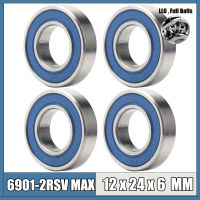 6901 2RSV MAX Bearing 12*24*6 มม. 4 ชิ้น Full Balls จักรยานจุดอะไหล่ซ่อม 6901 2RS RSV Ball แบริ่ง 6901-2RS 6901LLU-gbfbfxbgbxfbgbfxn