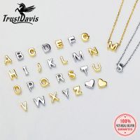 TrustDavis Real 925 Sterling Silver Name Necklace 26 Letter DIY Accessories Pendant For Women Wedding Clavicle Jewelry DA3148