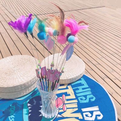 [COD] New cat toy teaser stick Feather interactive with bell supplies factory direct stock