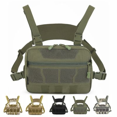 【YF】 Saco de peito militar tático funcional para homens colete combate pacote frontal ar livre Molle EDC mochila caça acampamento sacos equipamento